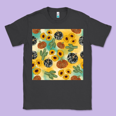 Leopard Pumpkin Cactus Sunflower Seamless Classic Tee Designed By Adodesignshop