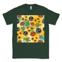 Sports Green leopard pumpkin cactus sunflower seamless Classic Tee - AdoDesignShop