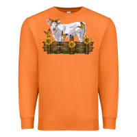 Carrot charolais calf with sunflowers Premium Sweatshirt - LillyAllenDesigns