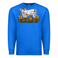 True Royal charolais calf with sunflowers Premium Sweatshirt - LillyAllenDesigns
