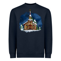 Christmas Church And Snow Heavyweight Sweatshirt | Teevron