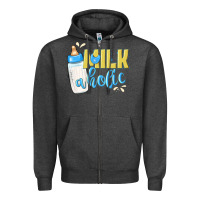 Charcoal Heather milkaholic boys Zipper Hoodie - NancyCooperArtShop