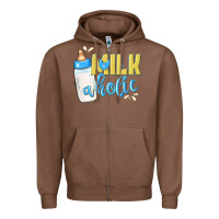 Chestnut milkaholic boys Zipper Hoodie - NancyCooperArtShop