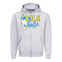 Heather Grey milkaholic boys Zipper Hoodie - NancyCooperArtShop