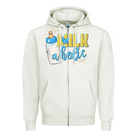 Oatmeal Heather milkaholic boys Zipper Hoodie - NancyCooperArtShop