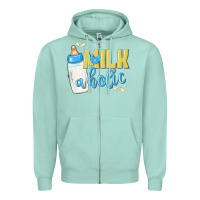 Seafoam milkaholic boys Zipper Hoodie - NancyCooperArtShop