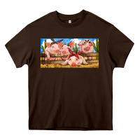 Chocolate Brown Pig Farm Heavy Core Tee - RanaPortraitStore