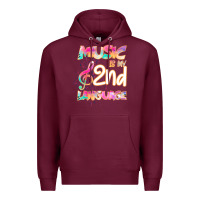 Burgundy Cool I Love Music Shirt Gifts Music Is My Second Language Premium Hoodie - Bettercallsaul