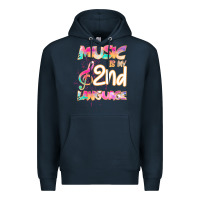 Navy Cool I Love Music Shirt Gifts Music Is My Second Language Premium Hoodie - Bettercallsaul