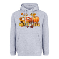 Heather Grey happy fall y'all Heavyweight Hoodie - LillyAllenDesigns