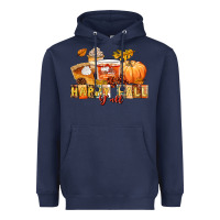 Navy happy fall y'all Heavyweight Hoodie - LillyAllenDesigns