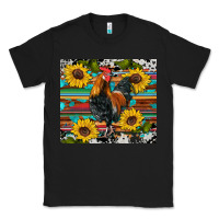 Black western coop animals rooster sunflowers cowhide wooden serape glitter Classic Tee - Artiststas