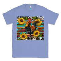 Colony Blue western coop animals rooster sunflowers cowhide wooden serape glitter Classic Tee - Artiststas