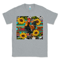 Western Coop Animals Rooster Sunflowers Cowhide Wooden Serape Glitter Classic Tee | Teevron