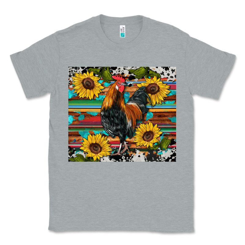 Western Coop Animals Rooster Sunflowers Cowhide Wooden Serape Glitter Classic Tee by Artiststas | Teevron