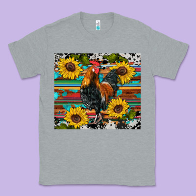 Western Coop Animals Rooster Sunflowers Cowhide Wooden Serape Glitter Classic Tee Designed By Artiststas