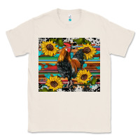 Natural western coop animals rooster sunflowers cowhide wooden serape glitter Classic Tee - Artiststas
