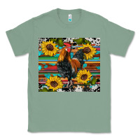 Sage western coop animals rooster sunflowers cowhide wooden serape glitter Classic Tee - Artiststas