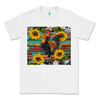 White western coop animals rooster sunflowers cowhide wooden serape glitter Classic Tee - Artiststas
