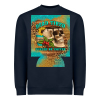 Navy dead tired fueled by coffee 12 oz can cooler (regular) Heavyweight Sweatshirt - Artiststas