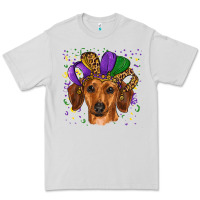 Dove Grey mardi gras hat dachshund Premium Tee - RanaPortraitStore