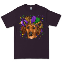Plum mardi gras hat dachshund Premium Tee - RanaPortraitStore