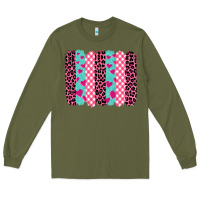 Army Green valentine's day brushstrokes Long Sleeve Tee - BarkalooDesign