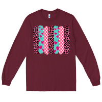 Burgundy valentine's day brushstrokes Long Sleeve Tee - BarkalooDesign