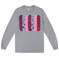 Heather Grey valentine's day brushstrokes Long Sleeve Tee - BarkalooDesign
