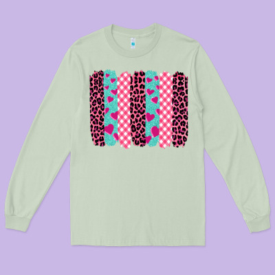 Valentine's Day Brushstrokes Long Sleeve Tee Designed By Barkaloodesign