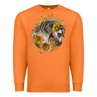 Carrot arabian horse with sunflowers Premium Sweatshirt - LillyAllenDesigns
