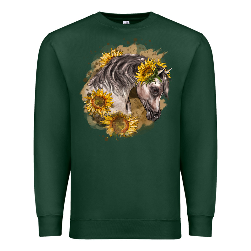 Arabian Horse With Sunflowers Premium Sweatshirt by LillyAllenDesigns | Teevron