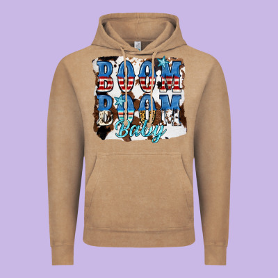 Boom Boom Baby Vintage Hoodie Designed By Jahusdesignshop