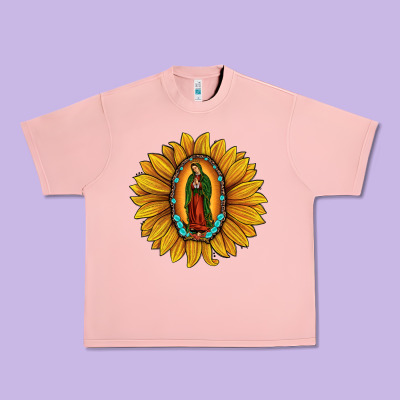 Our Lady Of Guadalupe Sunflower Urban Heavy Tee Designed By Jahusdesignshop