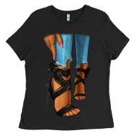 Black black heels black fashion girl Ladies Tee - RanaPortraitStore