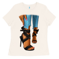Bone black heels black fashion girl Ladies Tee - RanaPortraitStore