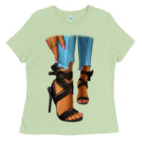 Matcha black heels black fashion girl Ladies Tee - RanaPortraitStore
