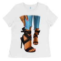 White black heels black fashion girl Ladies Tee - RanaPortraitStore