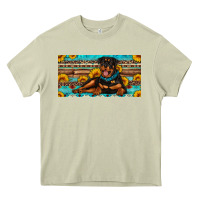 Mossy rottweiler with sunflowers license plate Heavy Core Tee - Artiststas
