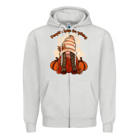 Dove Grey Pumpkin spice every thing Zipper Hoodie - NancyCooperArtShop