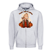 Heather Grey Pumpkin spice every thing Zipper Hoodie - NancyCooperArtShop