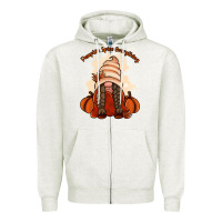 Oatmeal Heather Pumpkin spice every thing Zipper Hoodie - NancyCooperArtShop