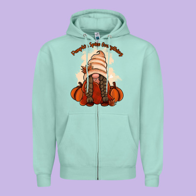 Pumpkin Spice Every Thing Zipper Hoodie Designed By Nancycooperartshop