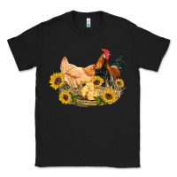 Black western coop animals farm chicken chick rooster sunflowers Classic Tee - Artiststas