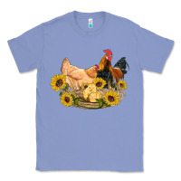 Colony Blue western coop animals farm chicken chick rooster sunflowers Classic Tee - Artiststas