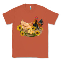 Copper western coop animals farm chicken chick rooster sunflowers Classic Tee - Artiststas
