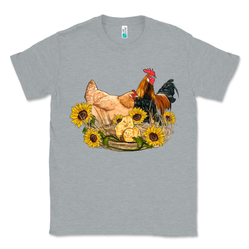 Western Coop Animals Farm Chicken Chick Rooster Sunflowers Classic Tee by Artiststas | Teevron