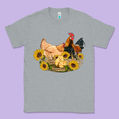 Western Coop Animals Farm Chicken Chick Rooster Sunflowers Classic Tee Designed By Artiststas