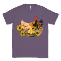 Lavender western coop animals farm chicken chick rooster sunflowers Classic Tee - Artiststas