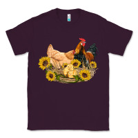 Plum western coop animals farm chicken chick rooster sunflowers Classic Tee - Artiststas